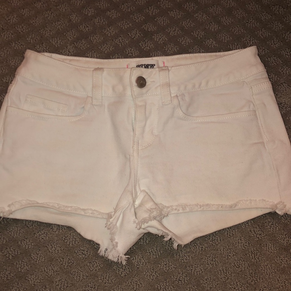 Victoria’s secret pink white denim shorts